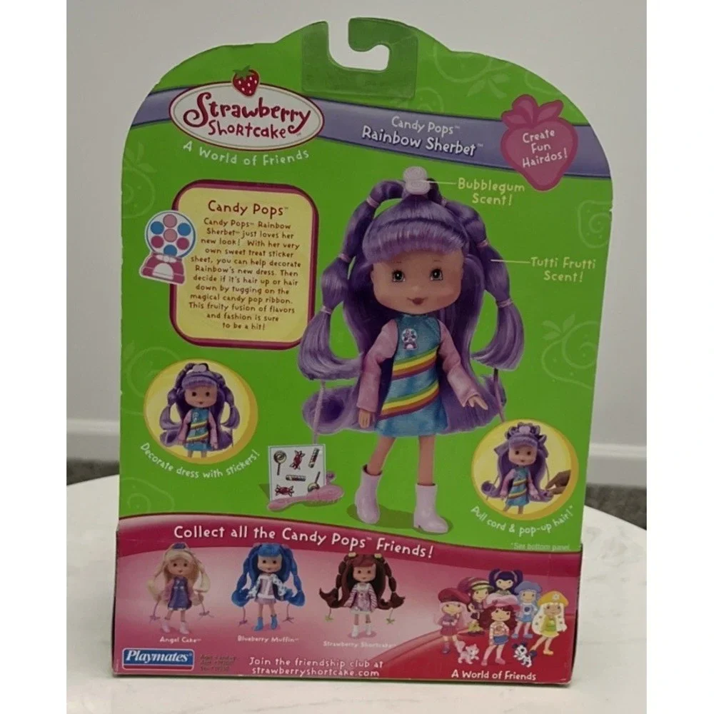 Playmates Strawberry Shortcake Candy Pops Rainbow Sherbet Doll NIB 2006‎